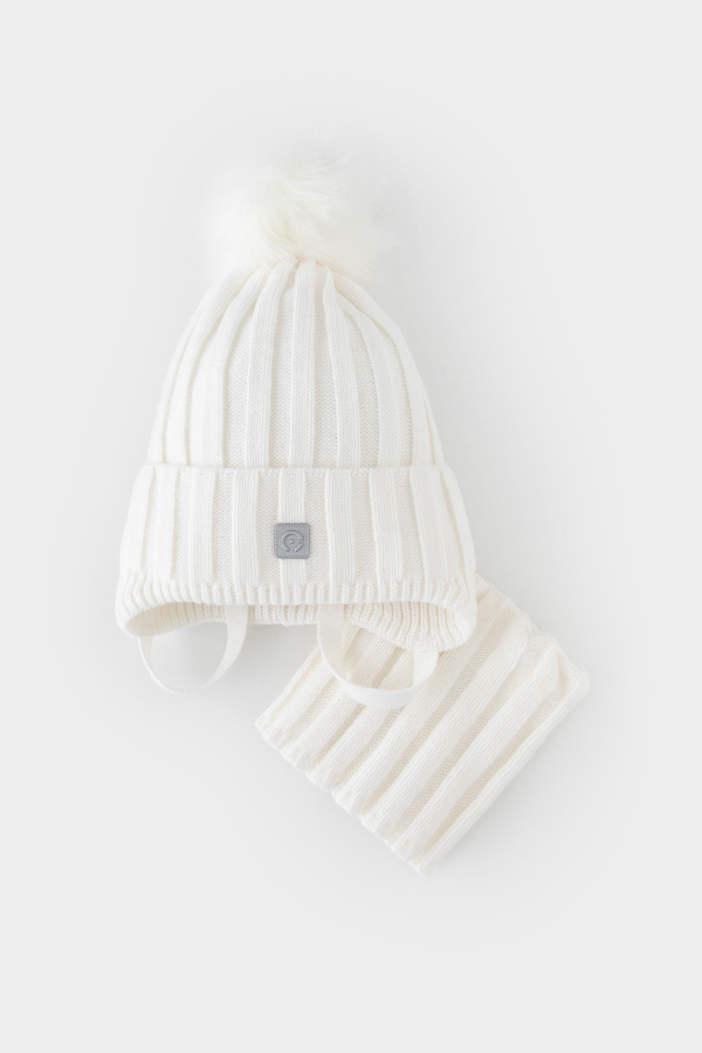 Комплект вязаный для девочки, артикул: КВ 22017/ш, цвет: белый, фото 3