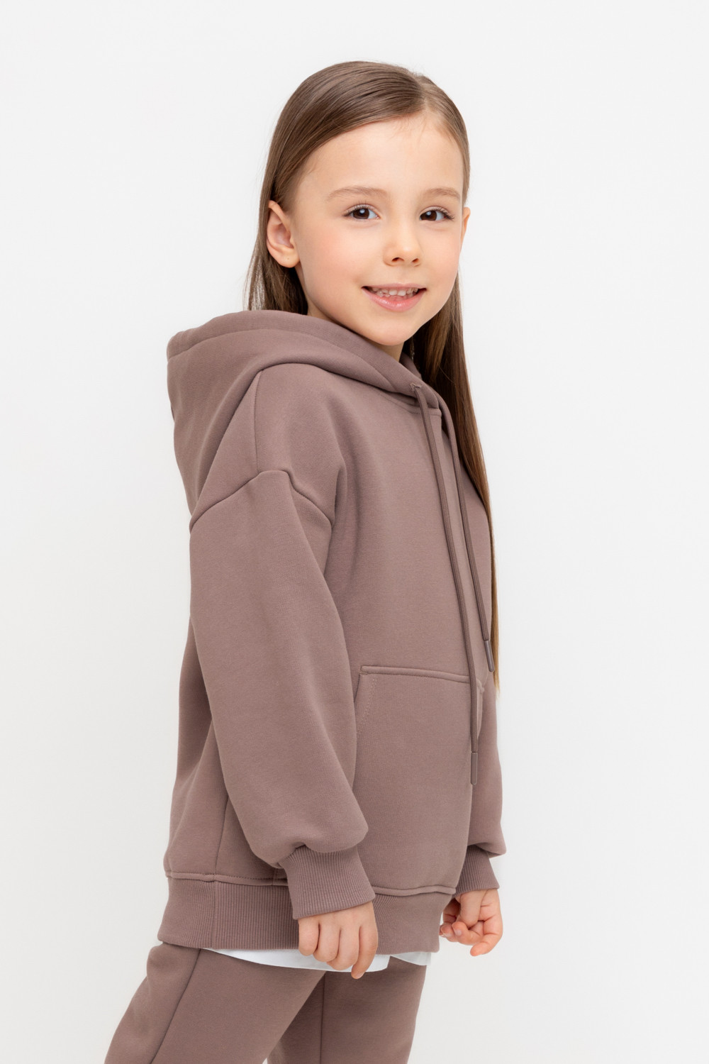 Толстовка для девочки, артикул: КР 302560, цвет: коричневый, фото 3
