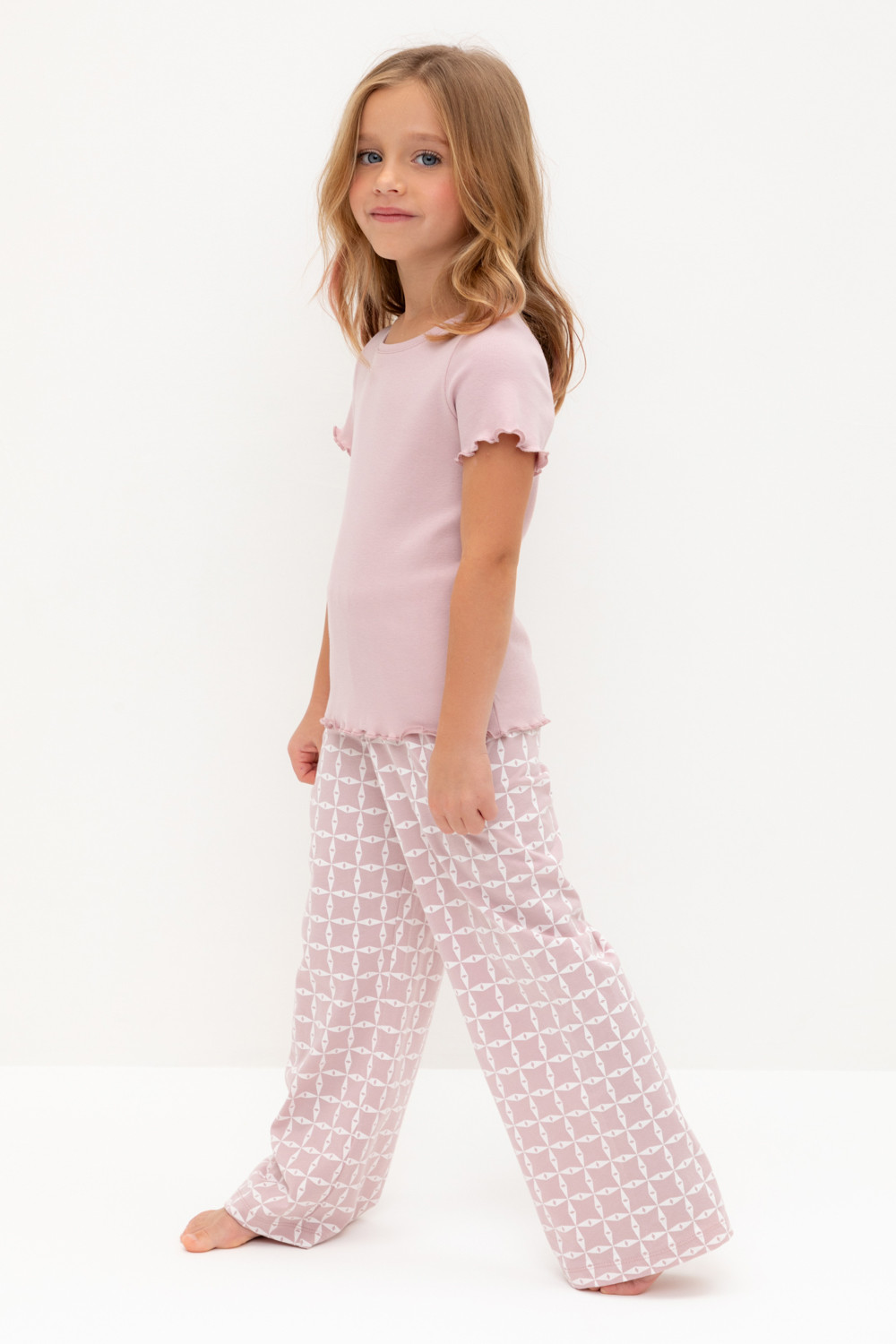 Пижама для девочки, артикул: К 1636, цвет: розовый, фото 3