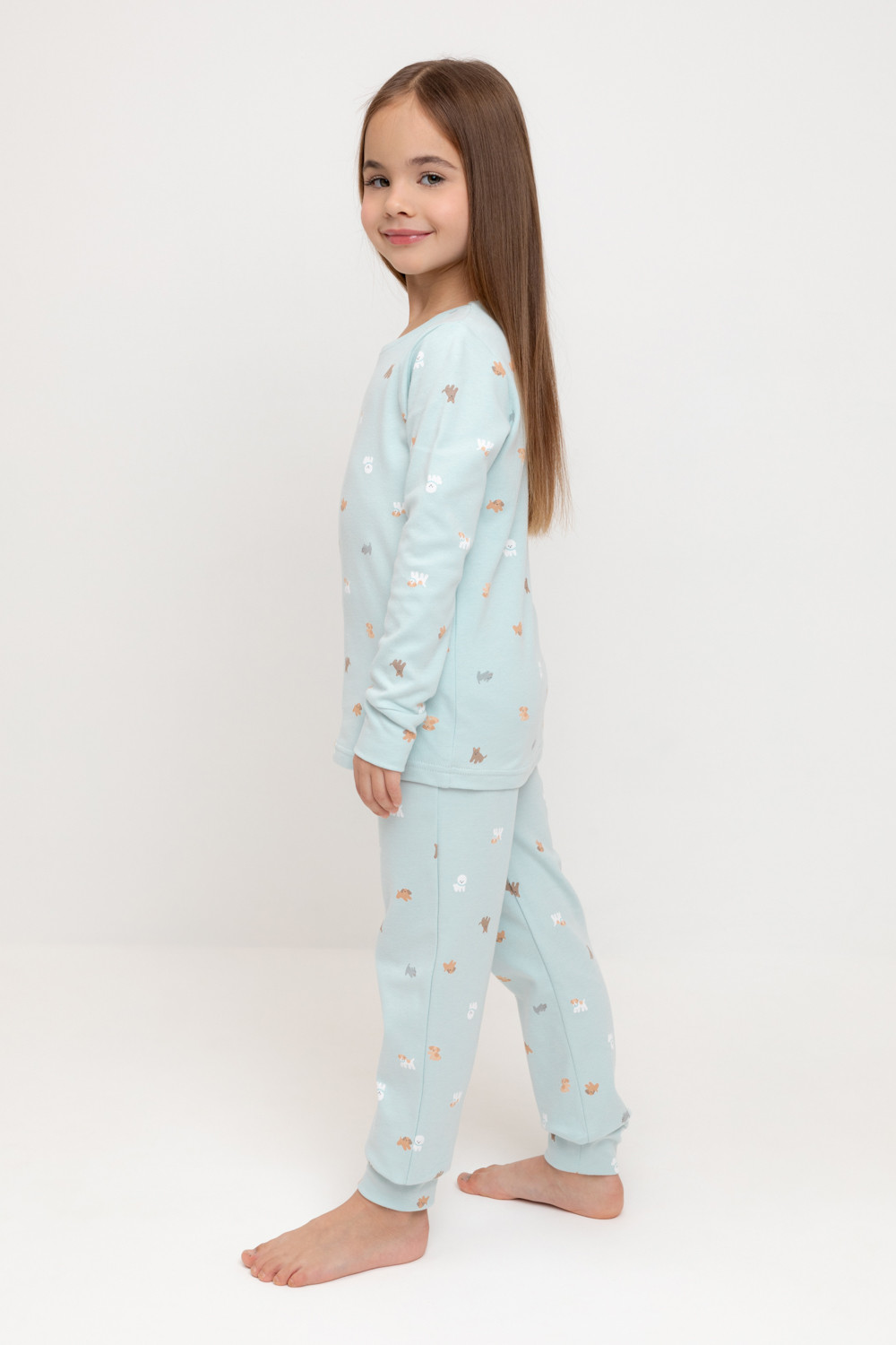 Пижама для девочки, артикул: К 1552, цвет: голубой, фото 3