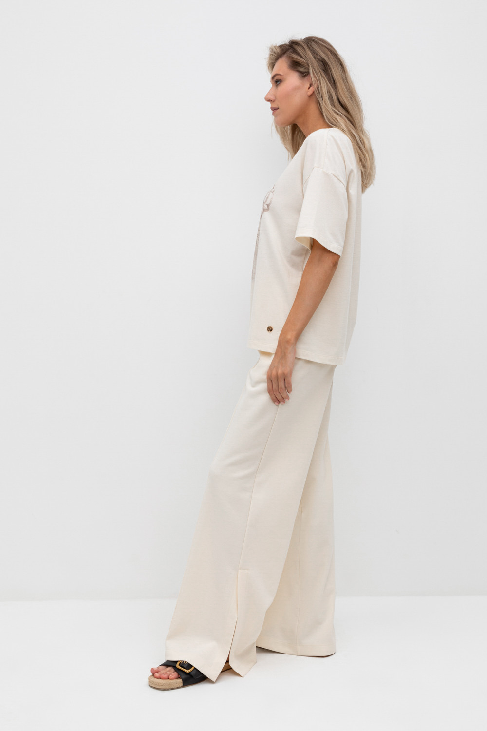 Брюки женские для мам, артикул: ЕВТ 4089, цвет: сливки2, фото 3