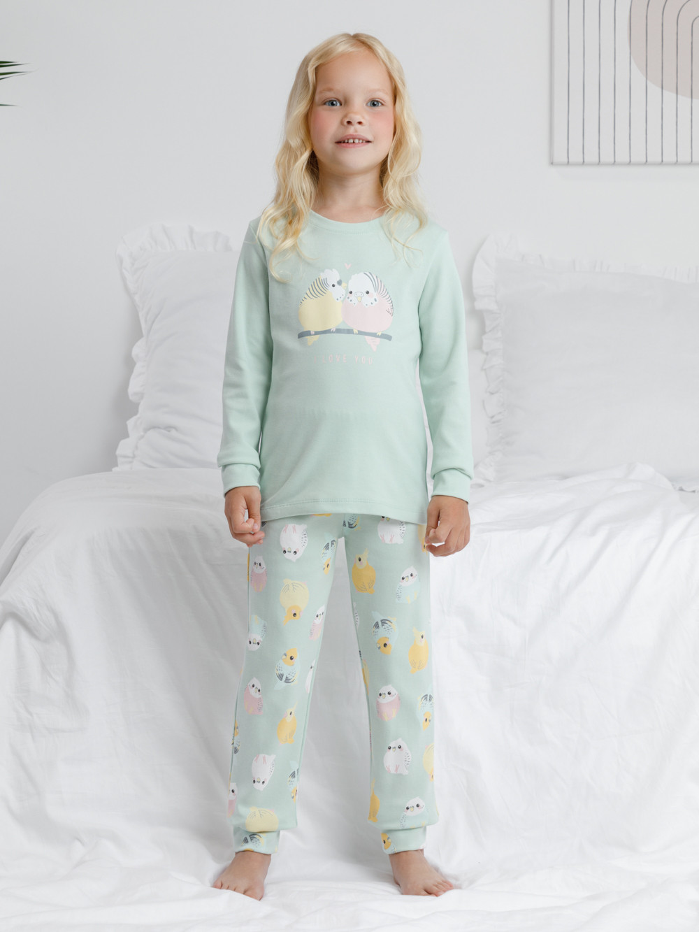 Пижама для девочки, артикул: К 1541, цвет: голубой, фото 3