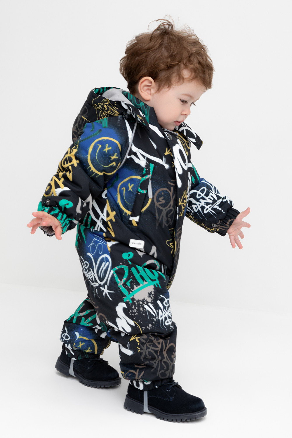 Комбинезоны утепленные для мальчика, артикул: ВК 60032/н/48 Ал, цвет: черный3, фото 3