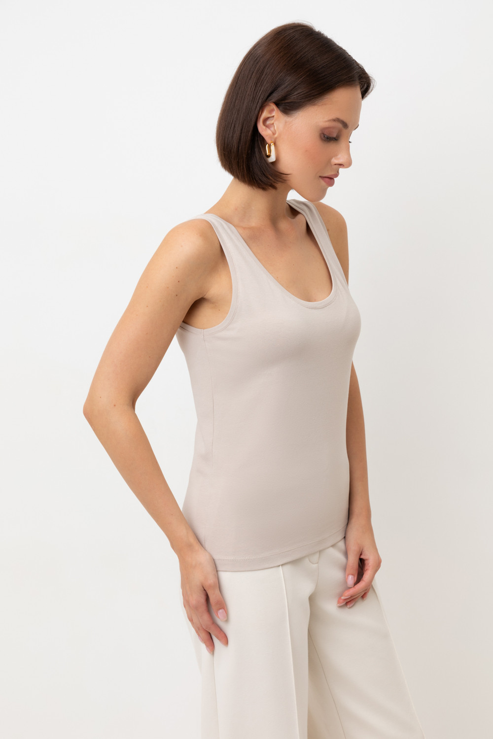 Майки женские для мам, артикул: ЕВТ 3299, цвет: светло-бежевый, фото 3