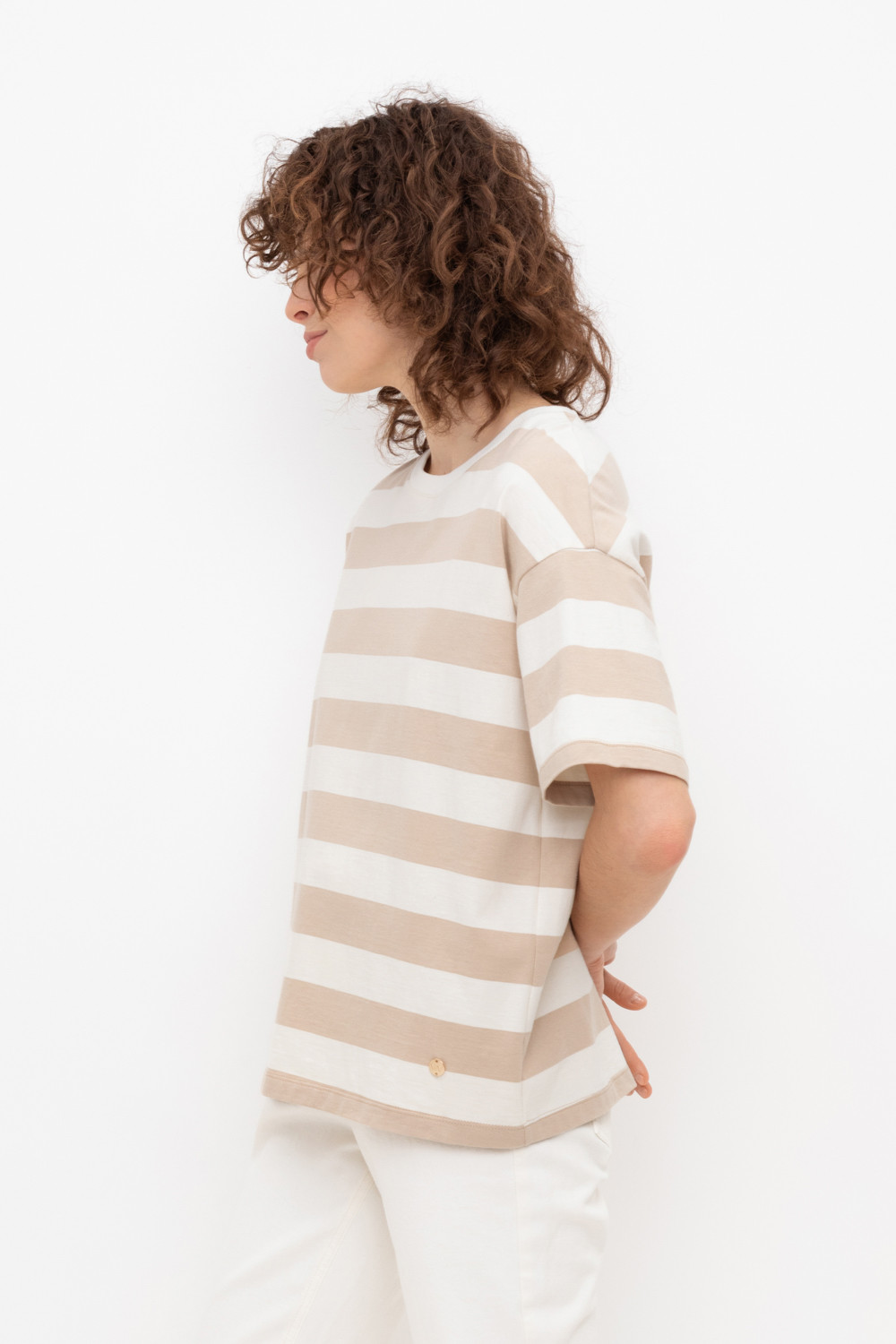 Футболки женские для мам, артикул: ЕВТ 3190, цвет: бежевый, фото 3