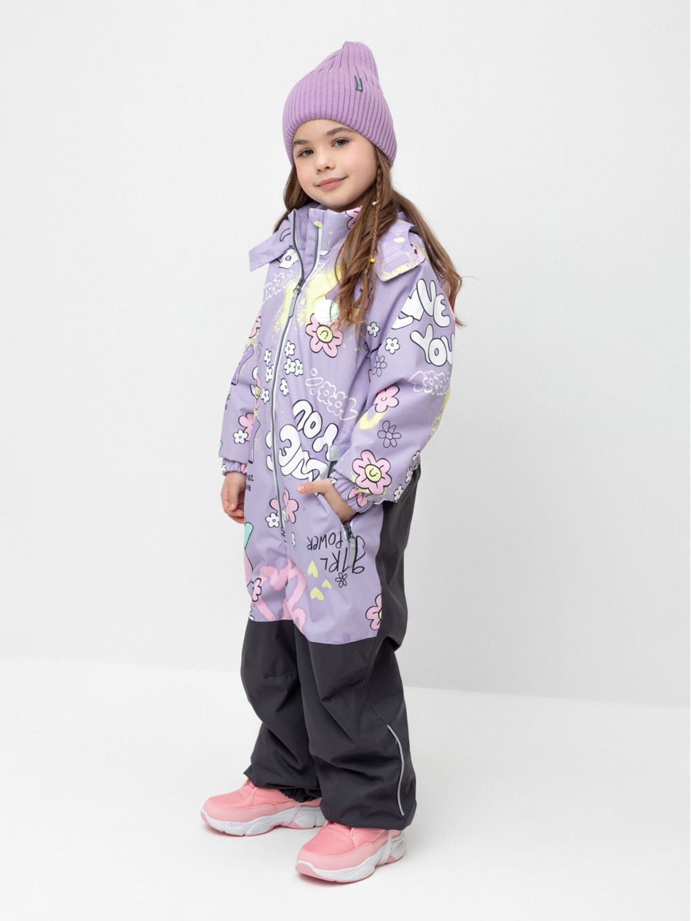 Комбинезоны утепленные для девочки, артикул: ВК 60110/н/4 УЗГ, цвет: фиолетовый, фото 3
