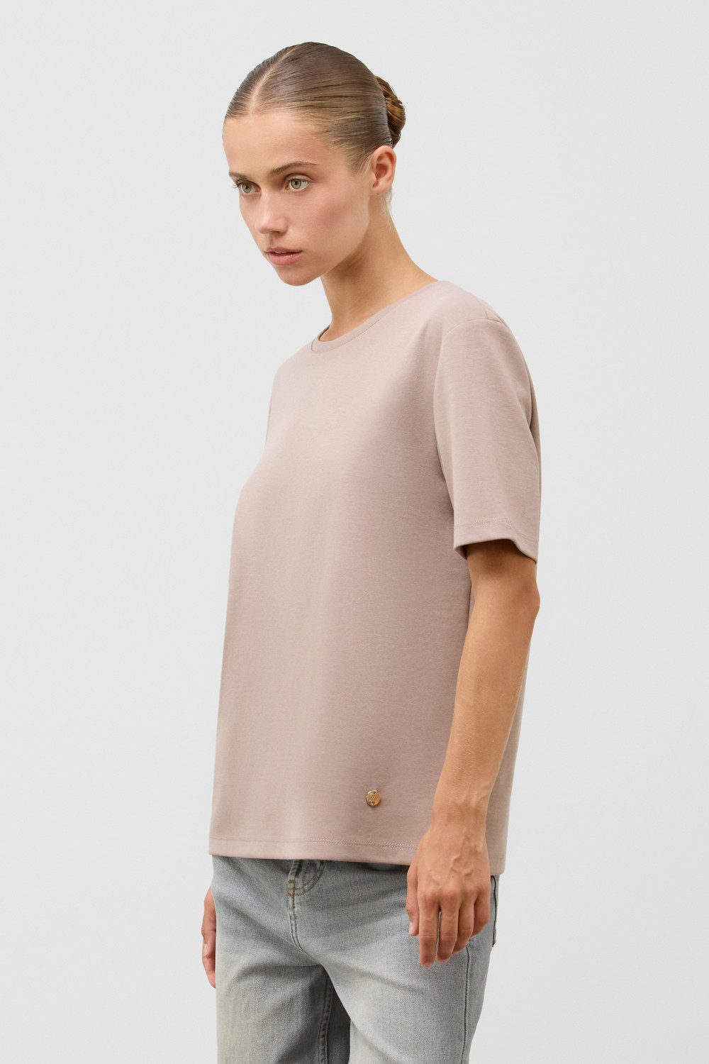 Футболки женские для мам, артикул: ЕВТ 3283, цвет: бежевый, фото 3