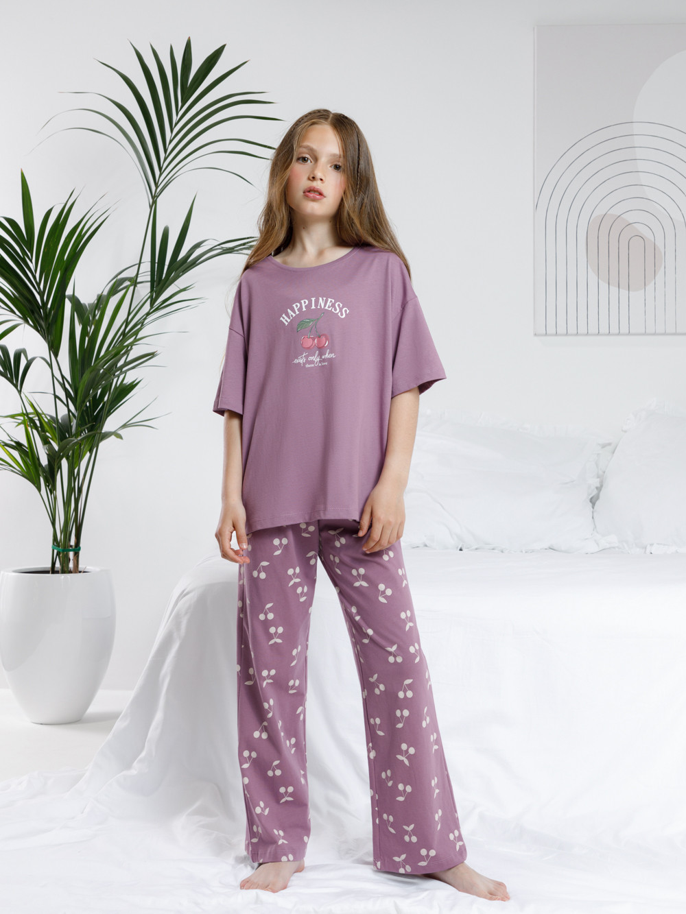 Пижама для девочки, артикул: МП 1657-1, цвет: бордовый, фото 3