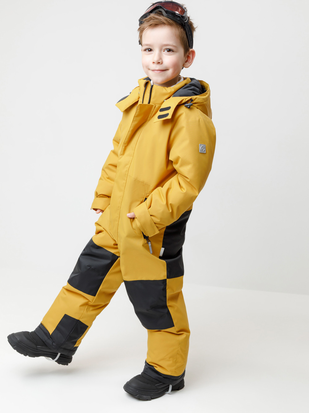 Комбинезоны утепленные для мальчика, артикул: ВК 60128/3 УЗГ, цвет: желтый, фото 3