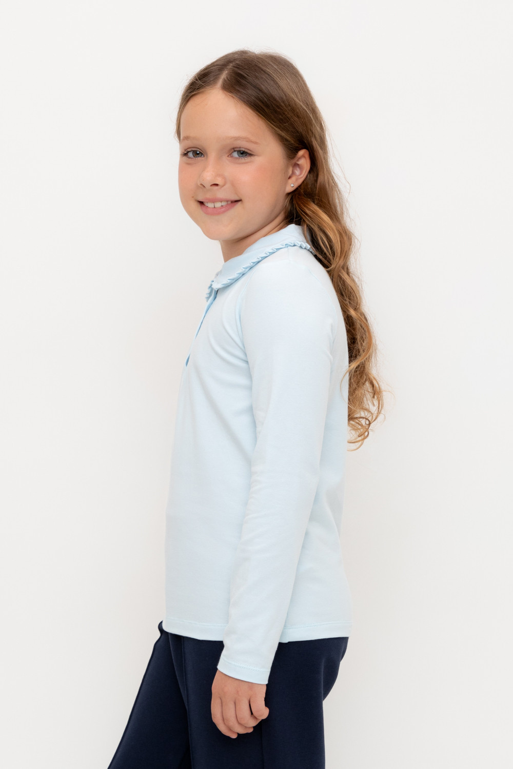 Блузка для девочки, артикул: К 301599, цвет: светло-голубой, фото 3
