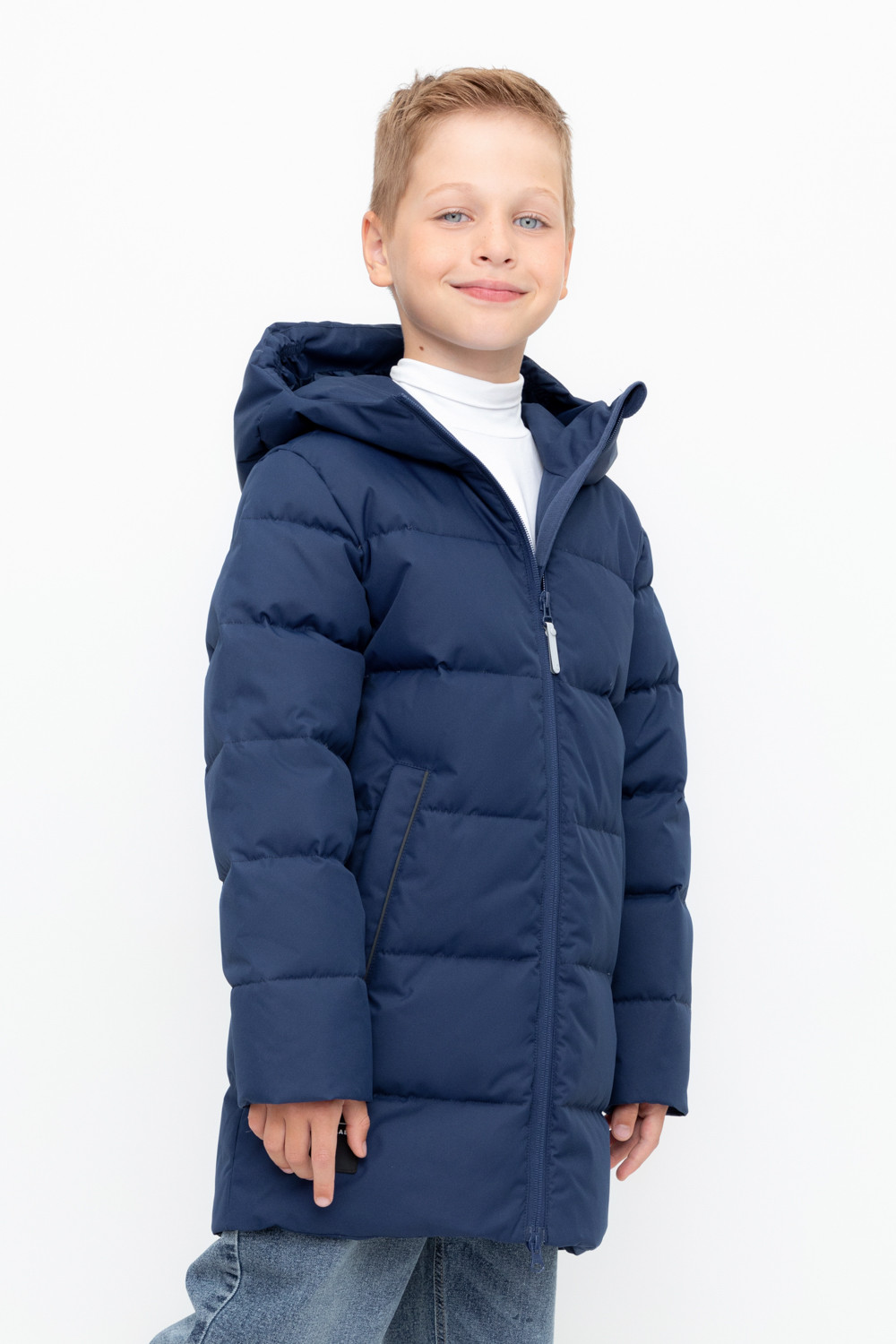 Пальто, плащи для мальчика, артикул: ВК 34070/3 УЗГ (122-158), цвет: синий, фото 3