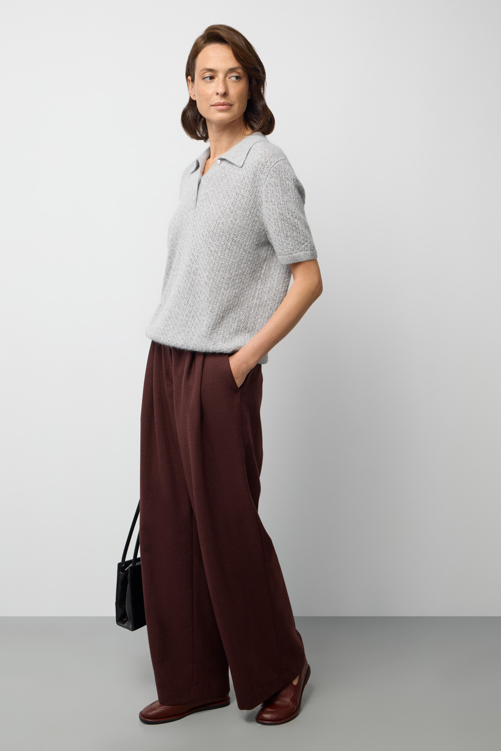 Брюки женские для мам, артикул: ЕТ 40030, цвет: бордовый, фото 3