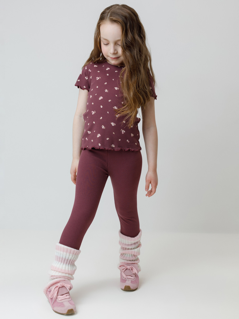 Лосины для девочки, артикул: КР 400873, цвет: бордовый, фото 3