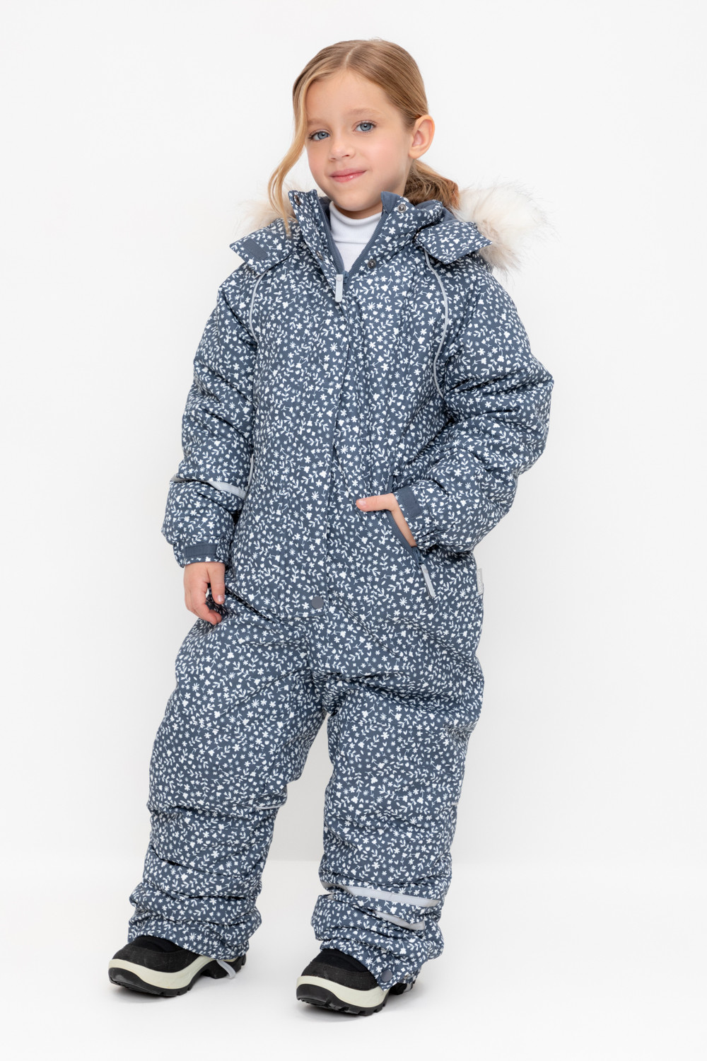 Комбинезоны утепленные для девочки, артикул: ВК 60097/н/2 ГР, цвет: серый, фото 3
