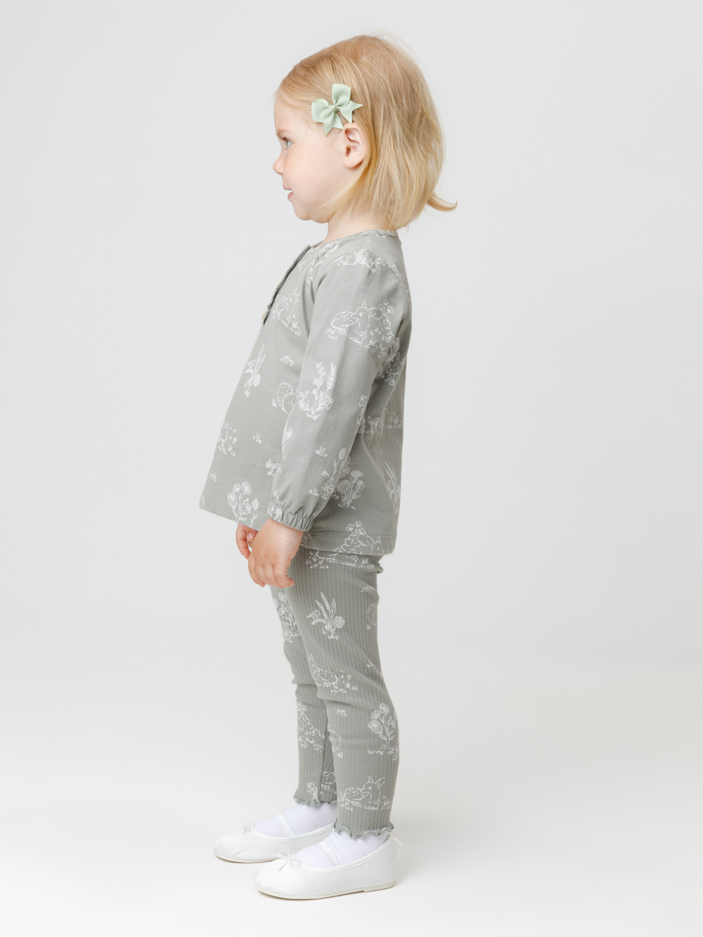 Лосины для девочки, артикул: КР 400845, цвет: зеленый, фото 3