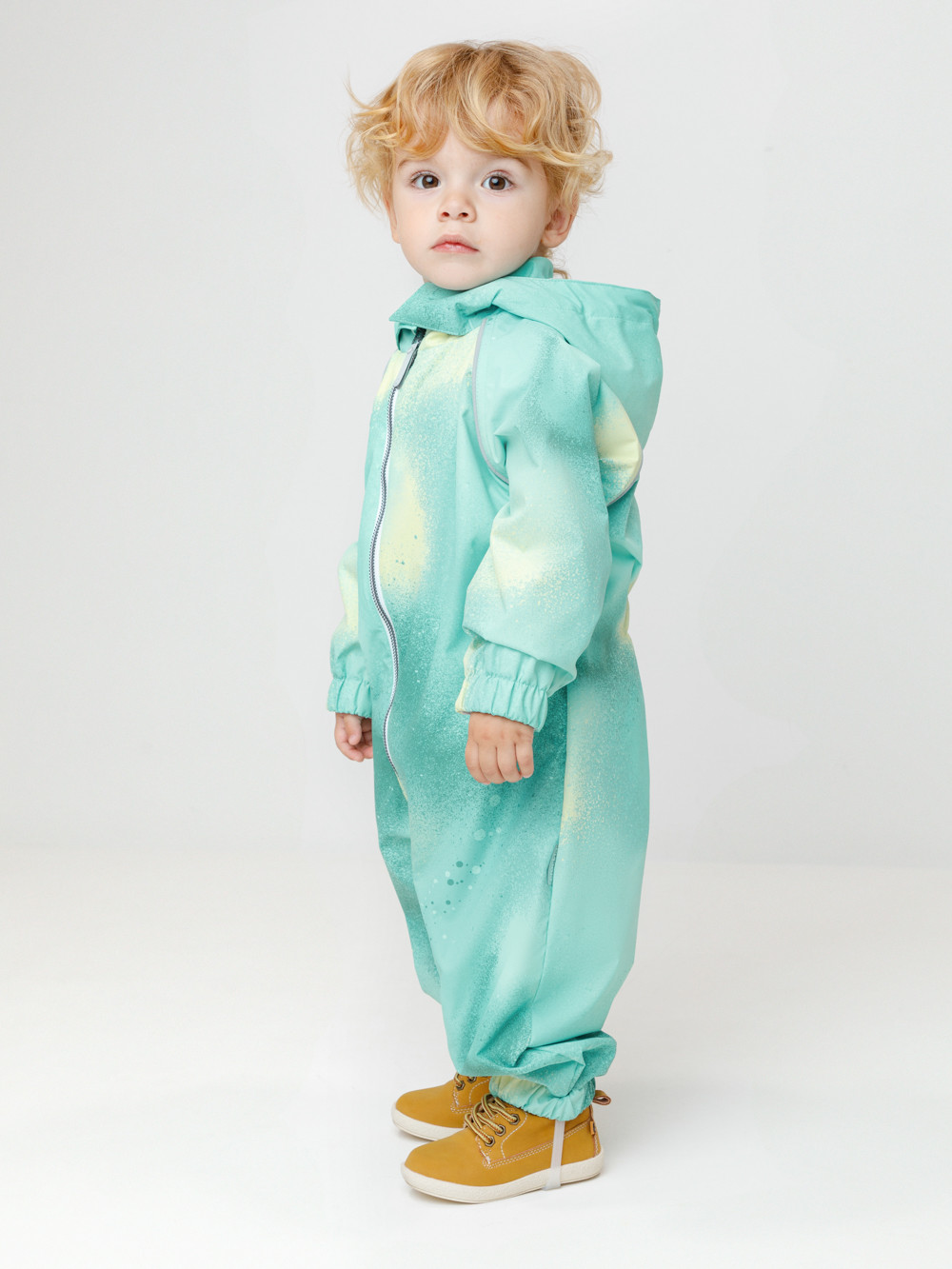 Комбинезоны утепленные для мальчика, артикул: ВК 60088/н/12 Ал, цвет: зеленый, фото 2