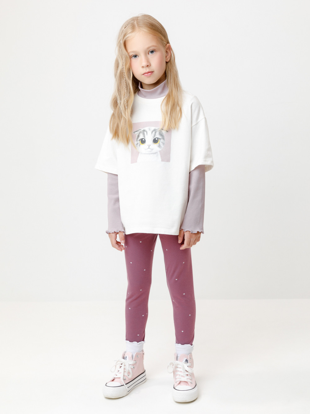 Лосины для девочки, артикул: КР 4074, цвет: бордовый, фото 3