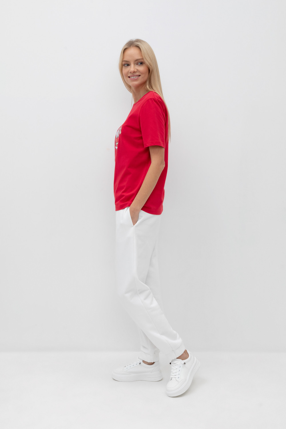 Футболки для дома для мам, артикул: Е 3620, цвет: красный, фото 3