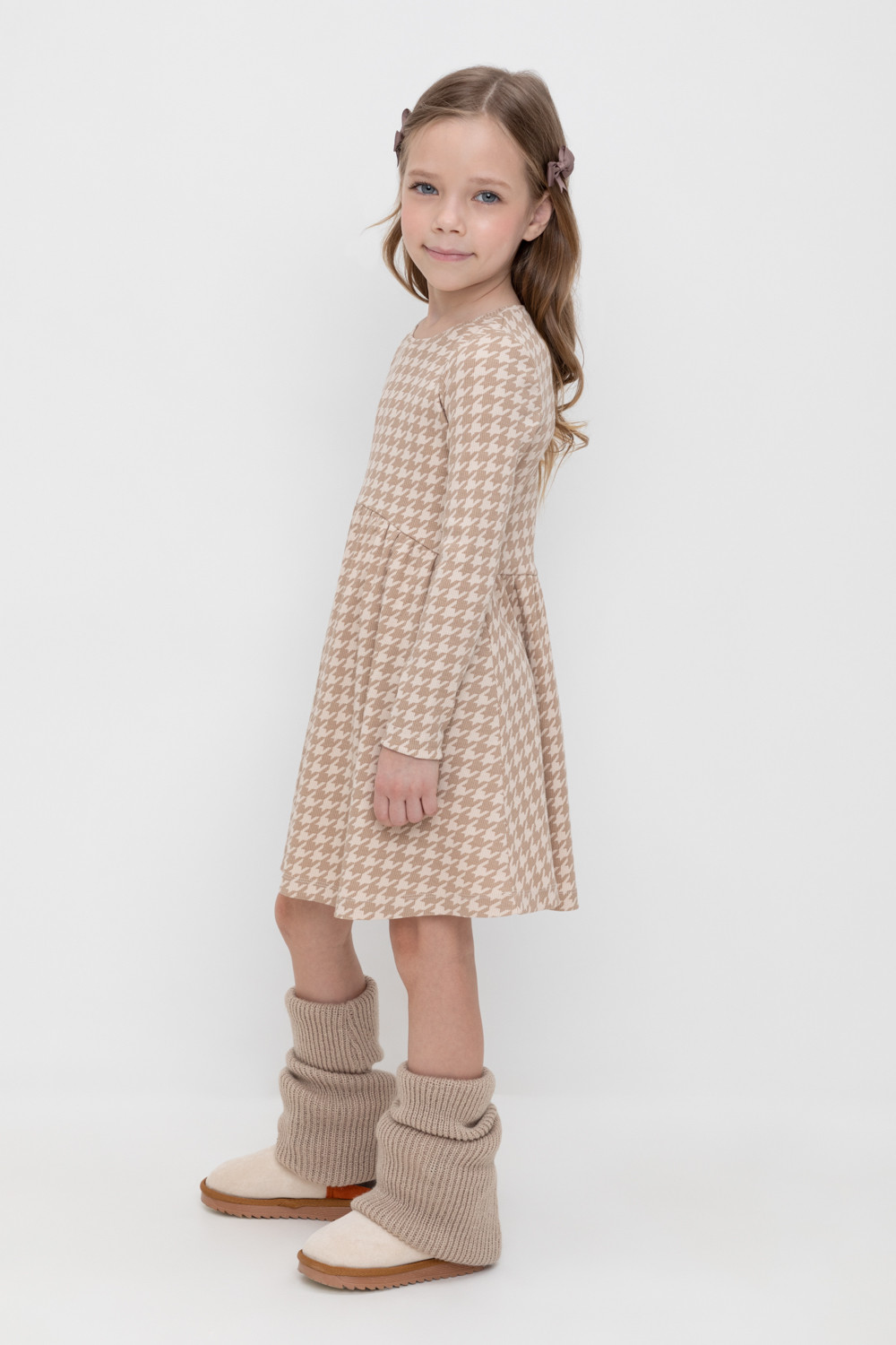 Платье для девочки, артикул: КР 5892, цвет: бежевый, фото 3