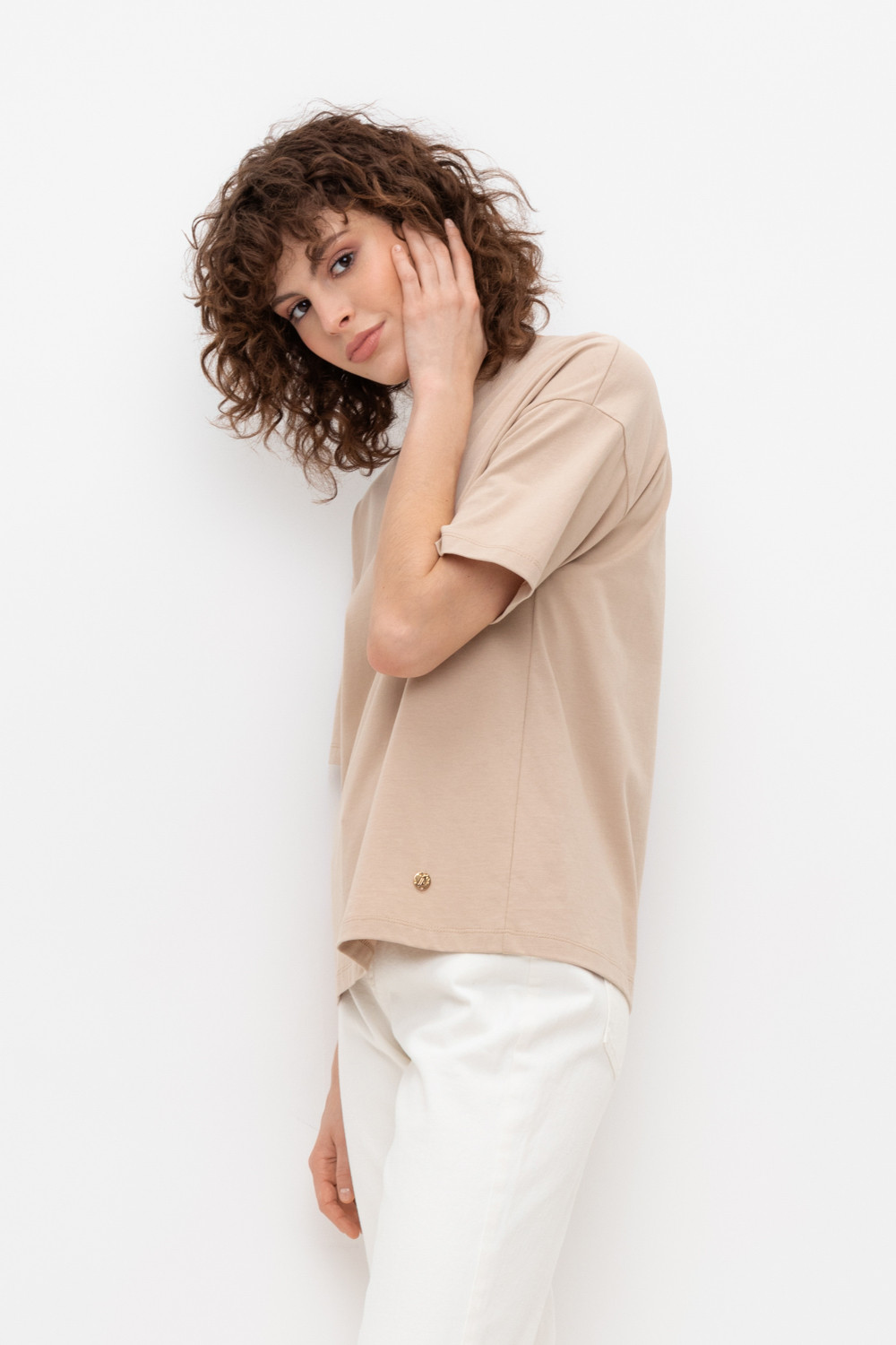 Футболки женские для мам, артикул: ЕВТ 3189, цвет: бежевый, фото 3