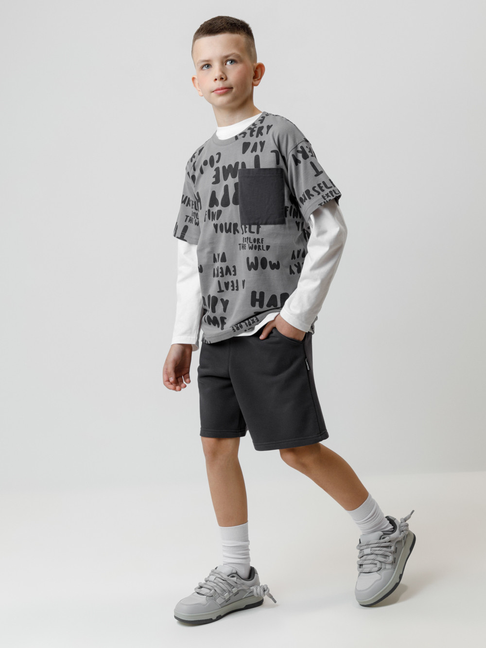Шорты для мальчика, артикул: КР 400858, цвет: темно-серый, фото 3