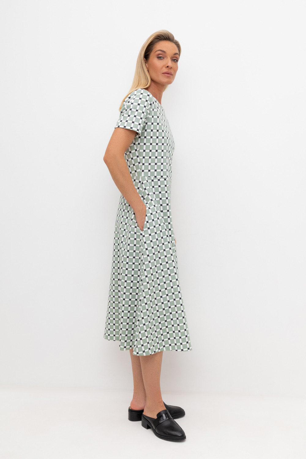 Платья женские для мам, артикул: ЕВТ 5044, цвет: хаки, фото 3