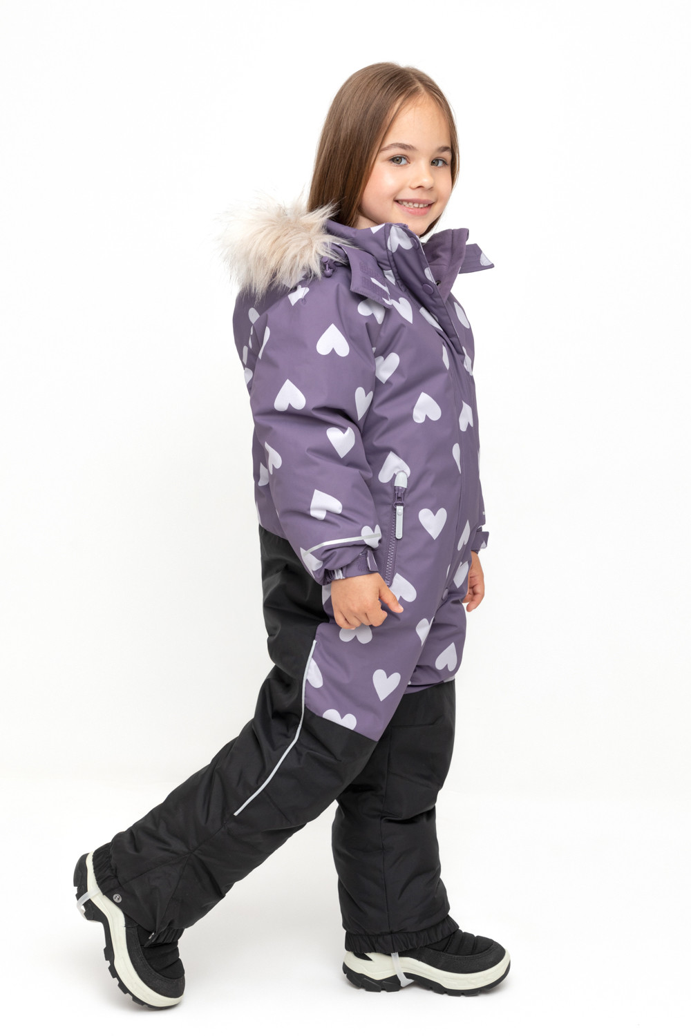 Комбинезоны утепленные для девочки, артикул: ВК 60120/н/3 ГР, цвет: фиолетовый, фото 3