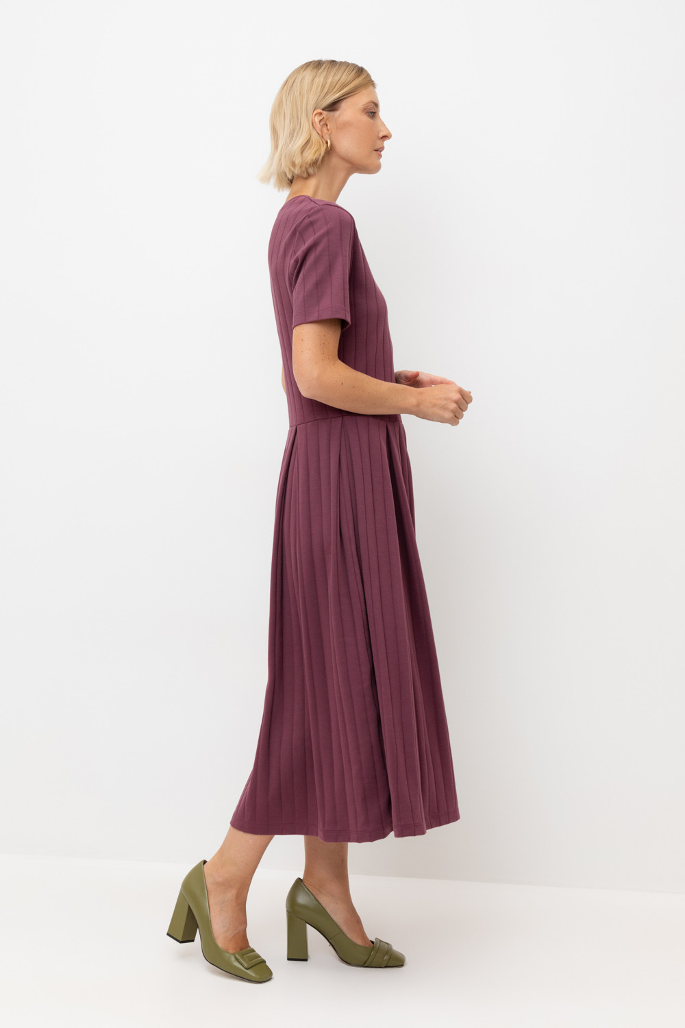 Платья женские для мам, артикул: ЕВТ 5045, цвет: бордовый, фото 3