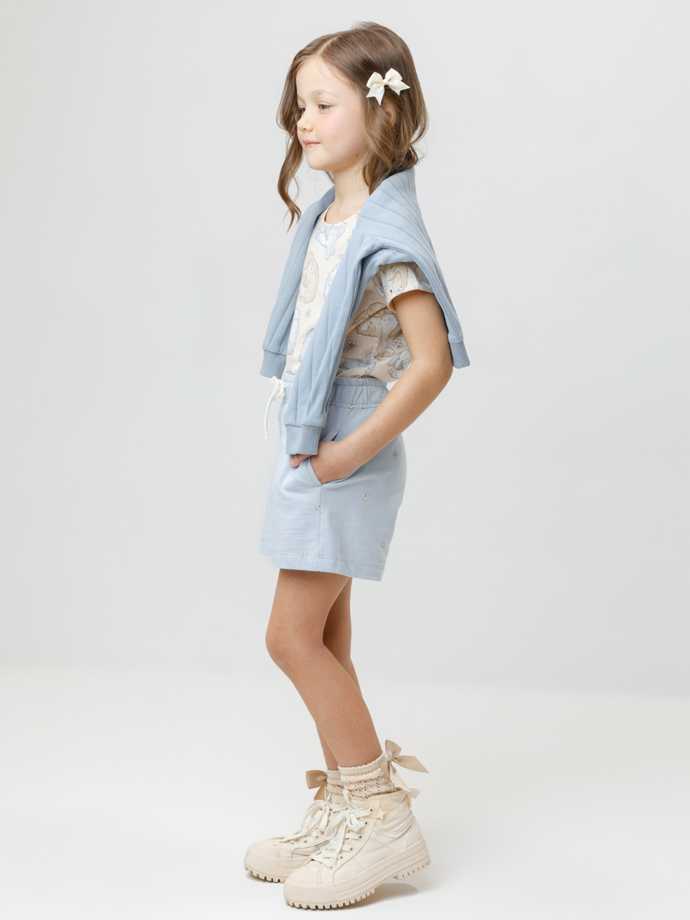 Шорты для девочки, артикул: КР 400679, цвет: голубой, фото 2