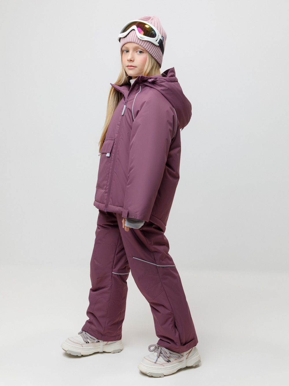 Комплект утепленный для девочки, артикул: ВК 20068/1 ГР, цвет: бордовый, фото 3