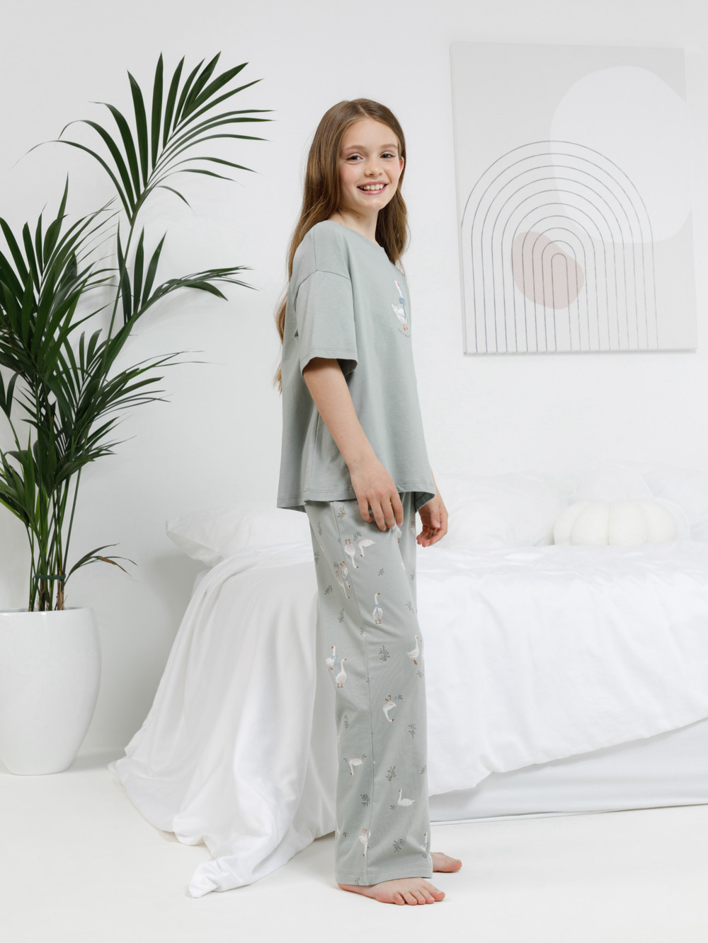 Пижама для девочки, артикул: МП 1657-1, цвет: зеленый, фото 3