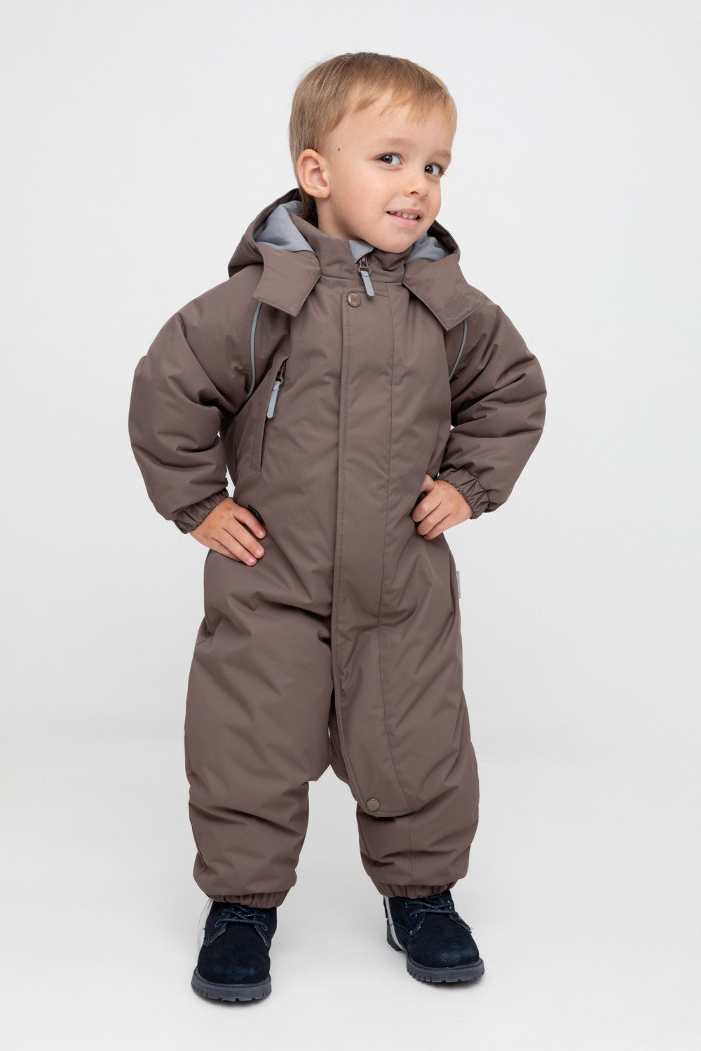 Комбинезоны утепленные для мальчика, артикул: ВК 60118/6 ГР, цвет: кофейный, фото 3