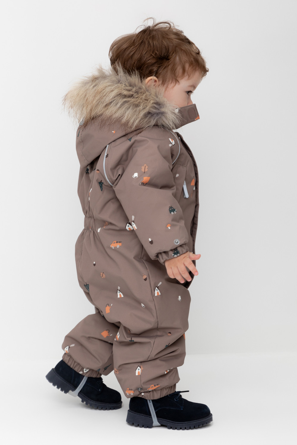 Комбинезоны утепленные для мальчика, артикул: ВК 60116/н/8 ГР, цвет: коричневый, фото 3