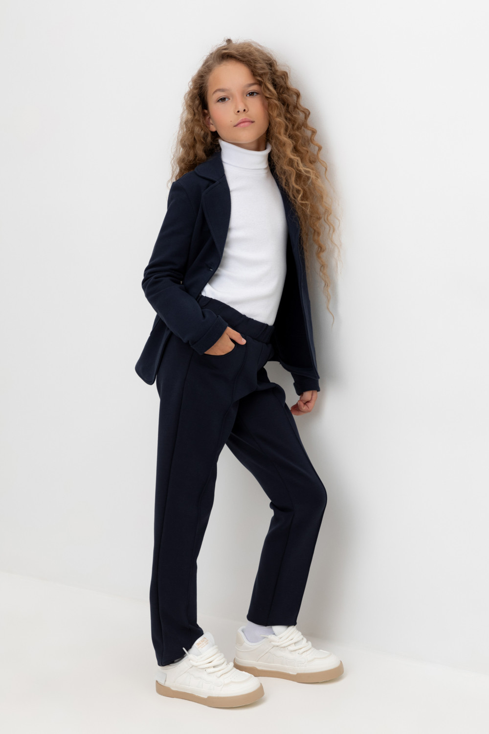 Брюки для девочки, артикул: К 400708, цвет: синий, фото 3