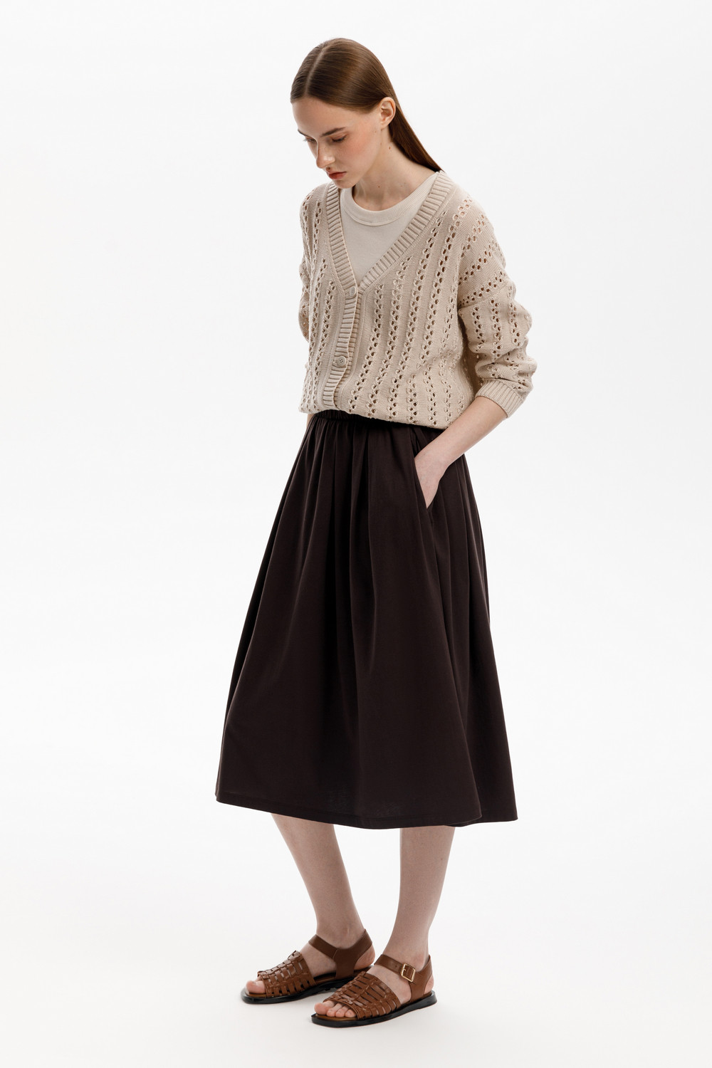 Юбки женские для мам, артикул: ЕВТ 7022, цвет: черный3, фото 3