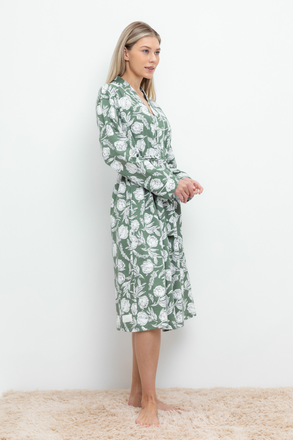 Халаты женские для мам, артикул: Е 50005, цвет: зеленый, фото 3