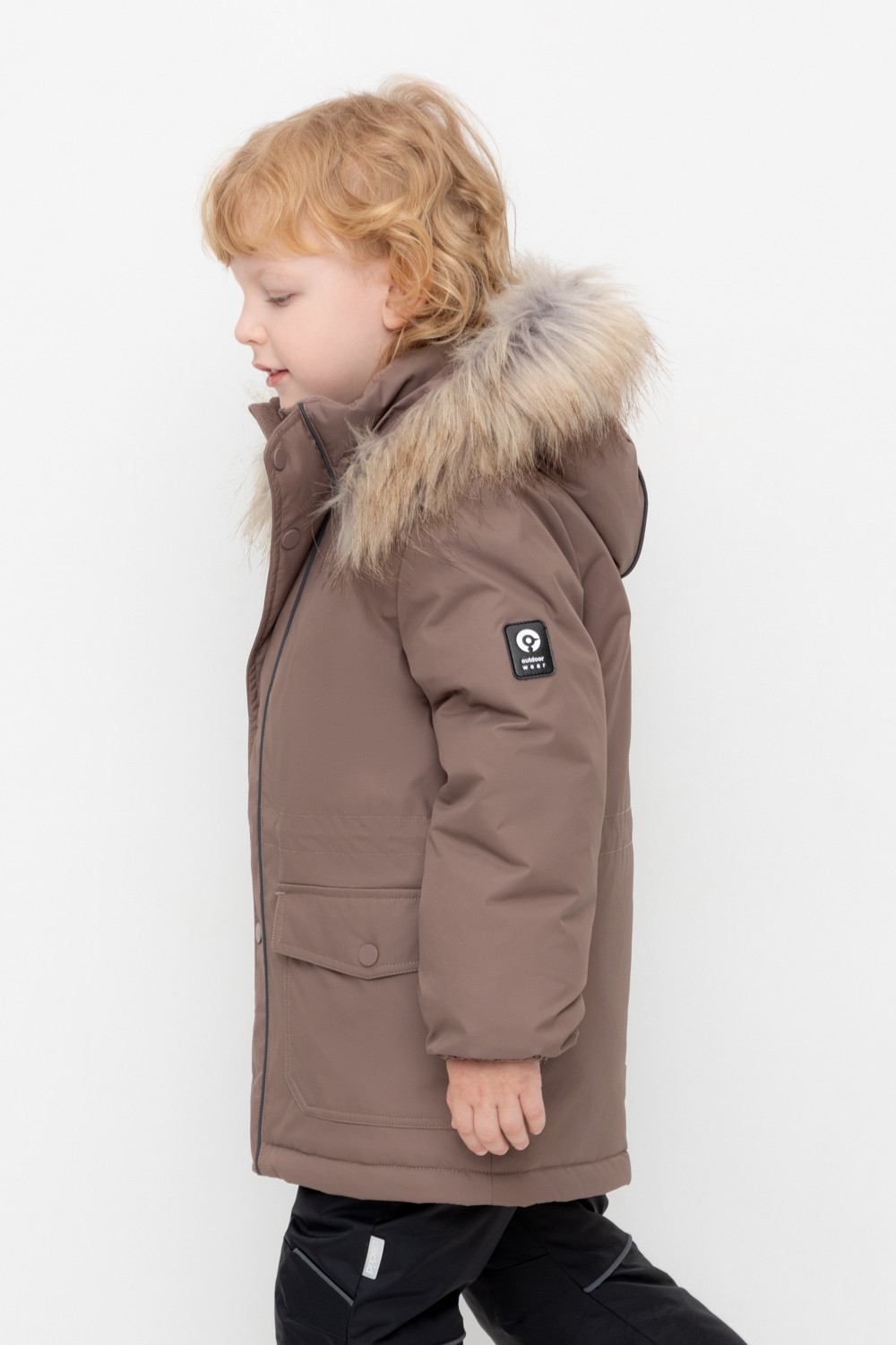 Пальто, плащи для мальчика, артикул: ВК 36096/7 УЗГ (104-122), цвет: кофейный, фото 3