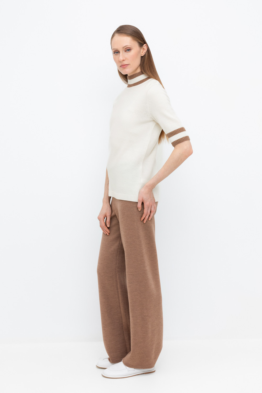 Брюки женские для мам, артикул: ЕВ 416/24ш, цвет: коричневый, фото 3
