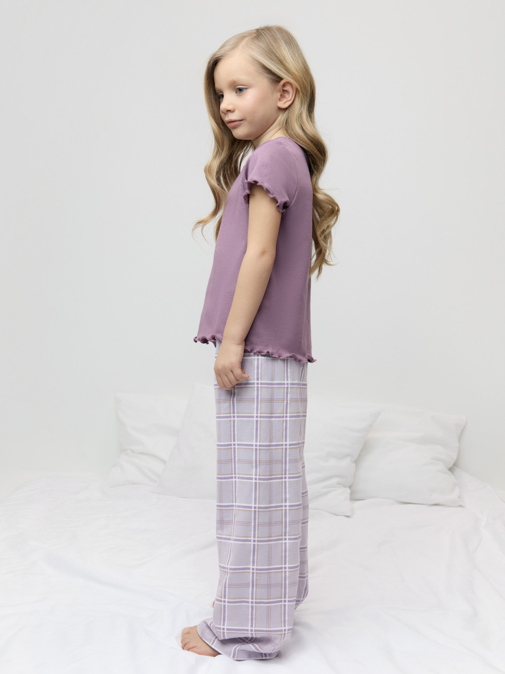 Пижама для девочки, артикул: К 1636, цвет: бордовый, фото 3