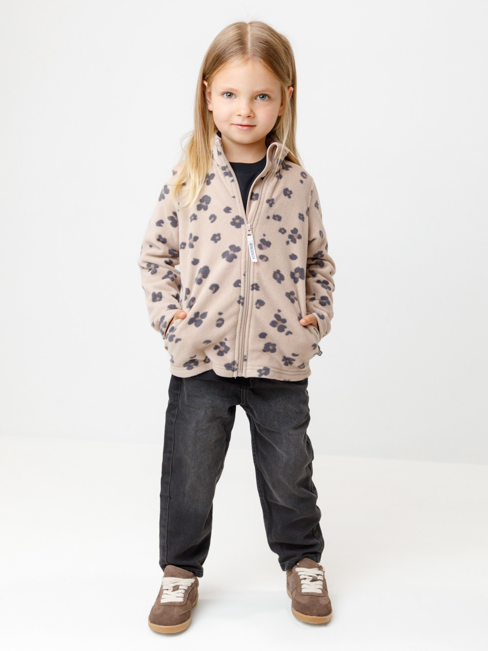 Куртка для девочки, артикул: ФЛ 34025-1/н/44 ГР, цвет: светло-бежевый, фото 3