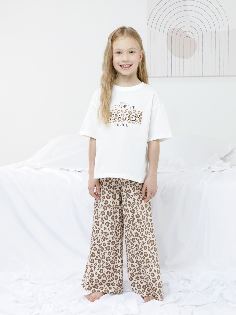 Пижама для девочки, артикул: МП 1666, цвет: сахар, фото 3