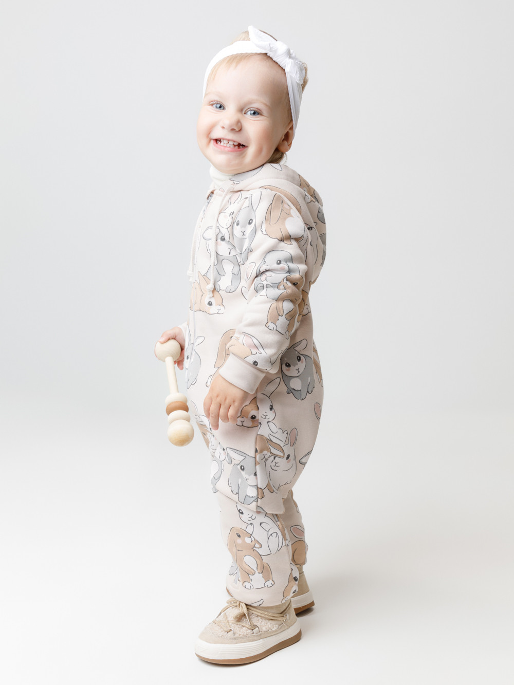 Комбинезон для девочки, артикул: КР 6555, цвет: бежевый, фото 3