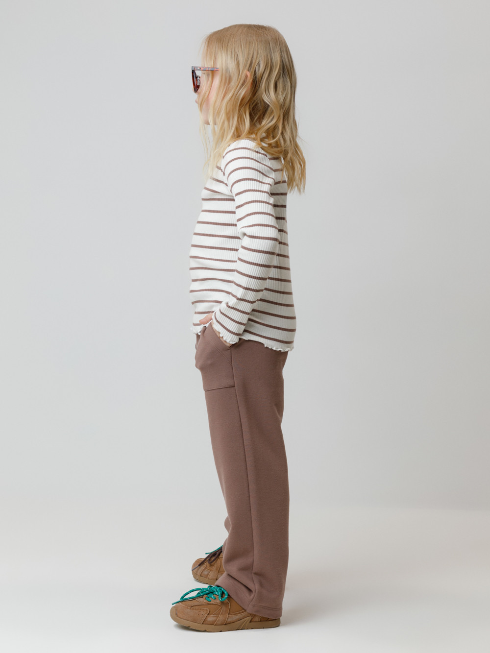 Брюки для девочки, артикул: КР 400847, цвет: кофейный, фото 3