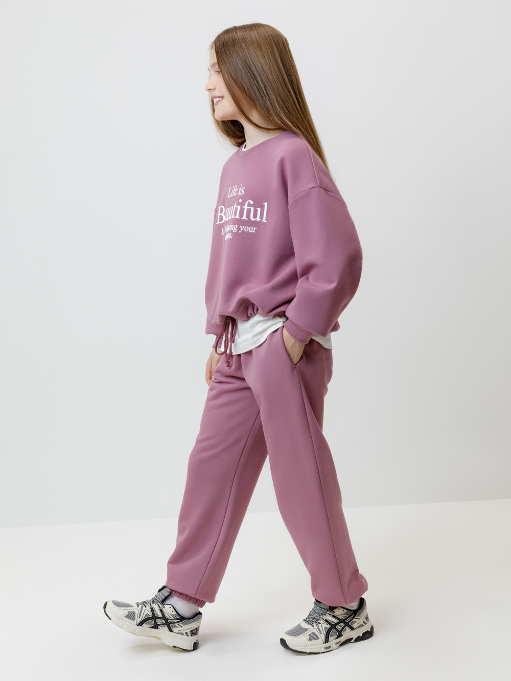 Брюки для девочки, артикул: КР 400851, цвет: бордовый, фото 3