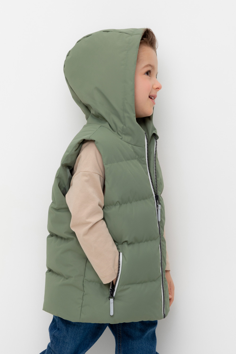 Жилеты для мальчика, артикул: ВК 35018/4 ГР (98-128), цвет: хаки, фото 3