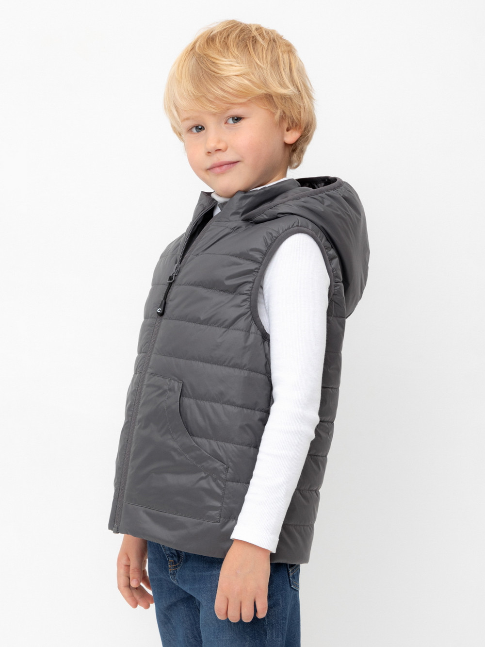Жилеты для мальчика, артикул: ВК 35009/20 ГР, цвет: темно-серый, фото 3