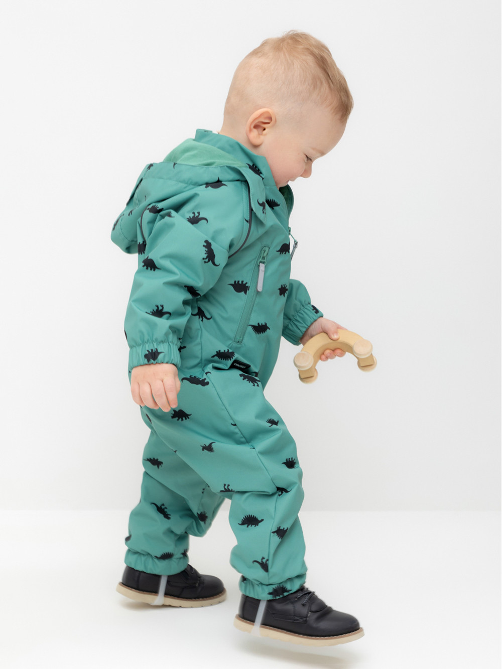 Комбинезоны утепленные для мальчика, артикул: ВК 60088/н/18 Ал, цвет: зеленый, фото 3