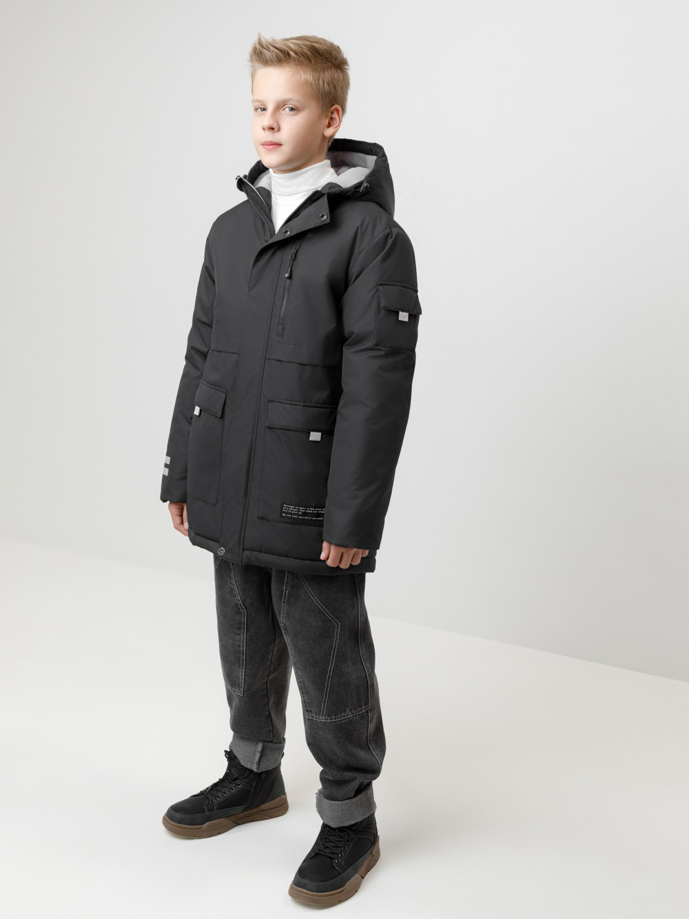 Куртки для мальчика, артикул: ВК 36105/3 ГР (104-122), цвет: черный, фото 3