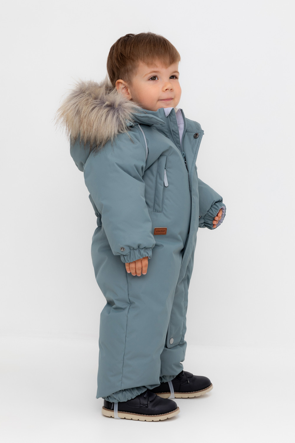 Комбинезоны утепленные для мальчика, артикул: ВК 60106/4 УЗГ, цвет: зеленый, фото 3