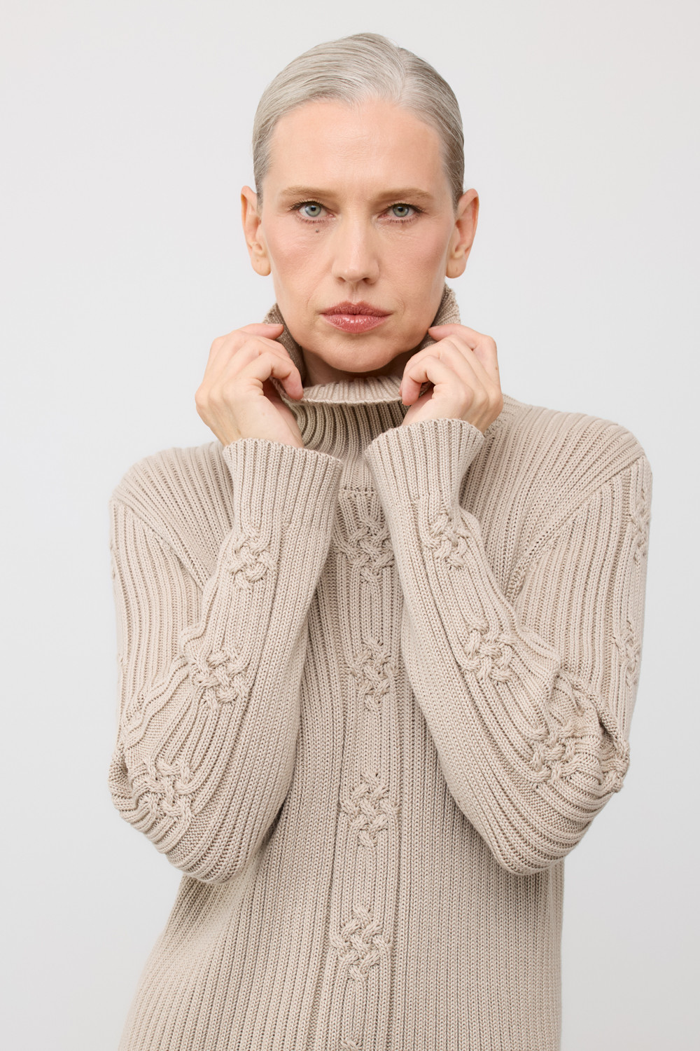 Джемперы женские для мам, артикул: ЕВ 30253, цвет: бежевый, фото 3